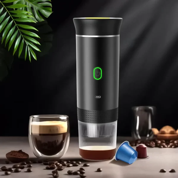 Portable Espresso Maker 12V – Self Heating Travel Coffee Brewer