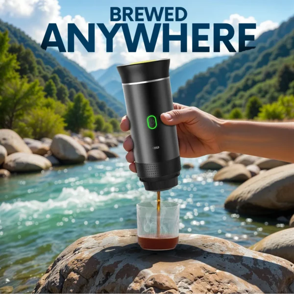 Portable Espresso Maker 12V – Self Heating Travel Coffee Brewer