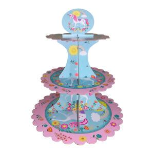 3-Tier Unicorn-2 Cardboard Cupcake Stand