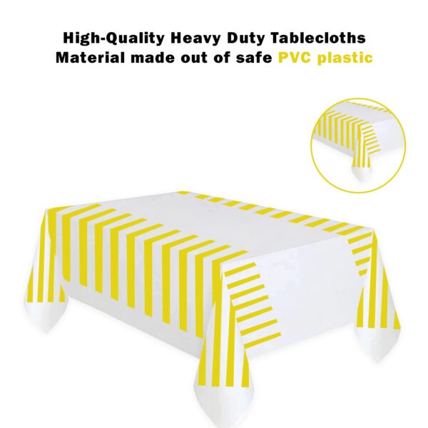 Yellow Stripes Plastic Tablecloth