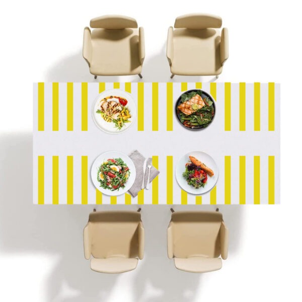 Yellow Stripes Plastic Tablecloth