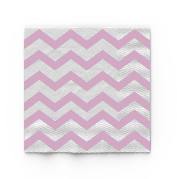 Pink Zigzag 2 Ply Paper Serviettes – 10 Pack Disposable Party Napkins