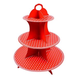 3 Tier Polka Dot Red Cake Stands Three Tier – Cupcake Display