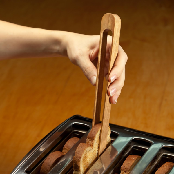 Magnetic Bamboo Toaster Tongs