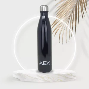 AEX Black Insulated Stainless Steel Water Bottle 500ml 1000ml