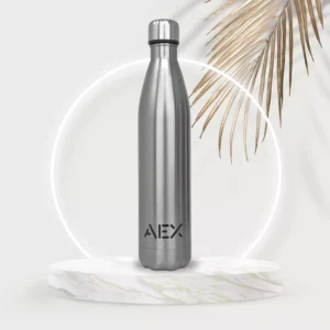 AEX Insulated Stainless Steel Water Bottle 500ml 1000ml (Silver/Grey)