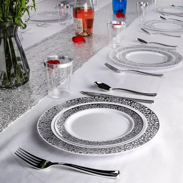 175X Dinnerware Set Plates Spoon Knives Forks Cups Napkins