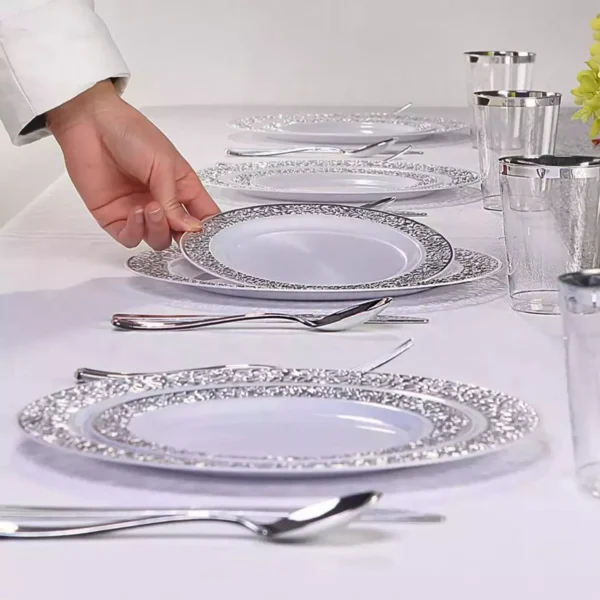 175X Dinnerware Set Plates Spoon Knives Forks Cups Napkins