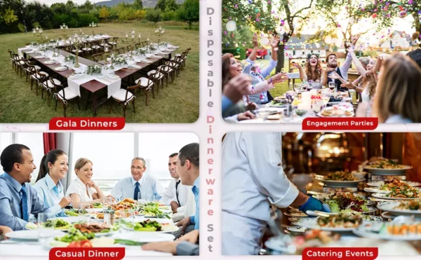 175X Dinnerware Set Plates Spoon Knives Forks Cups Napkins