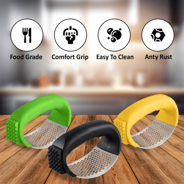 AEX Garlic Press | Stainless Steel Garlic Crusher | Garlic Mincer Rocker