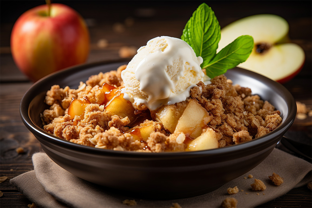 Apple Crumble with Ice-cream